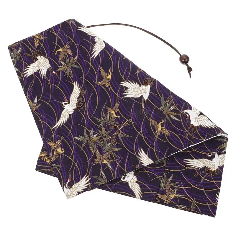 1pc A5 Adjustable Book Cover Decorative Book Sleeve Crane Design Protector Hand-made Cloth Cover Hand Account