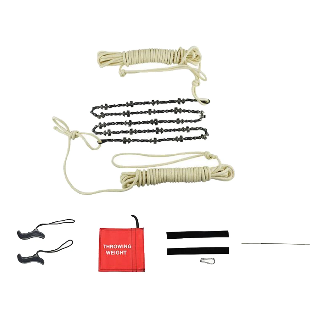 48 Inch High Reach Tree Limb Hand Rope Chain Saw - Cuts Branches Easily, Blades