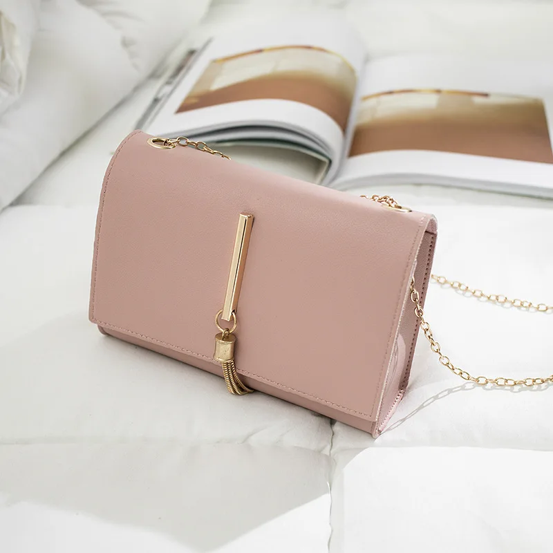 

Lady Bag 2019 Korean-style New Style Bracelet Charm Tassels Single-shoulder Crossbody Bag Fresh Chain Square Sling Bag Fashion M