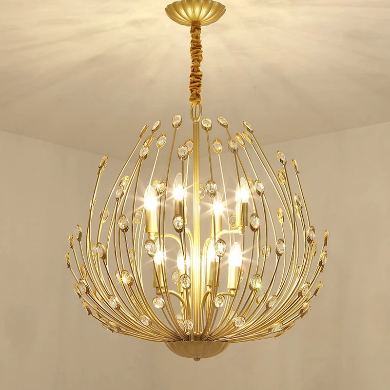 

Modern Gold Crystal Chandelier Lighting For Living Room Bedroom Kitchen Luxury Lustre Ceiling Chandeliers Light Fixtures
