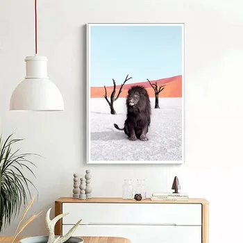 

Namibia lion poster Canvas painting Print Wall Art Home Decor Poster No Frame