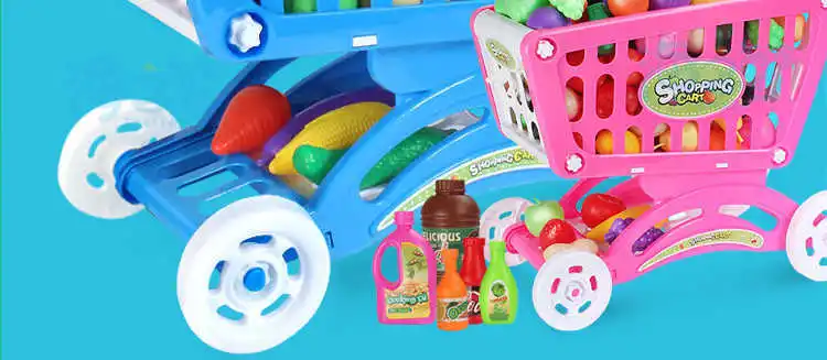 [Play House Toys] Children Kitchen Toy Birthday Cake Model Dining Table Set Kitchenware Supermarket Trolley