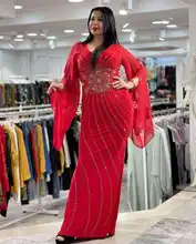 New Muslim robes inlaid with exquisite colored stone ultra long sleeves spring, summer and autumn can wear African European Arab