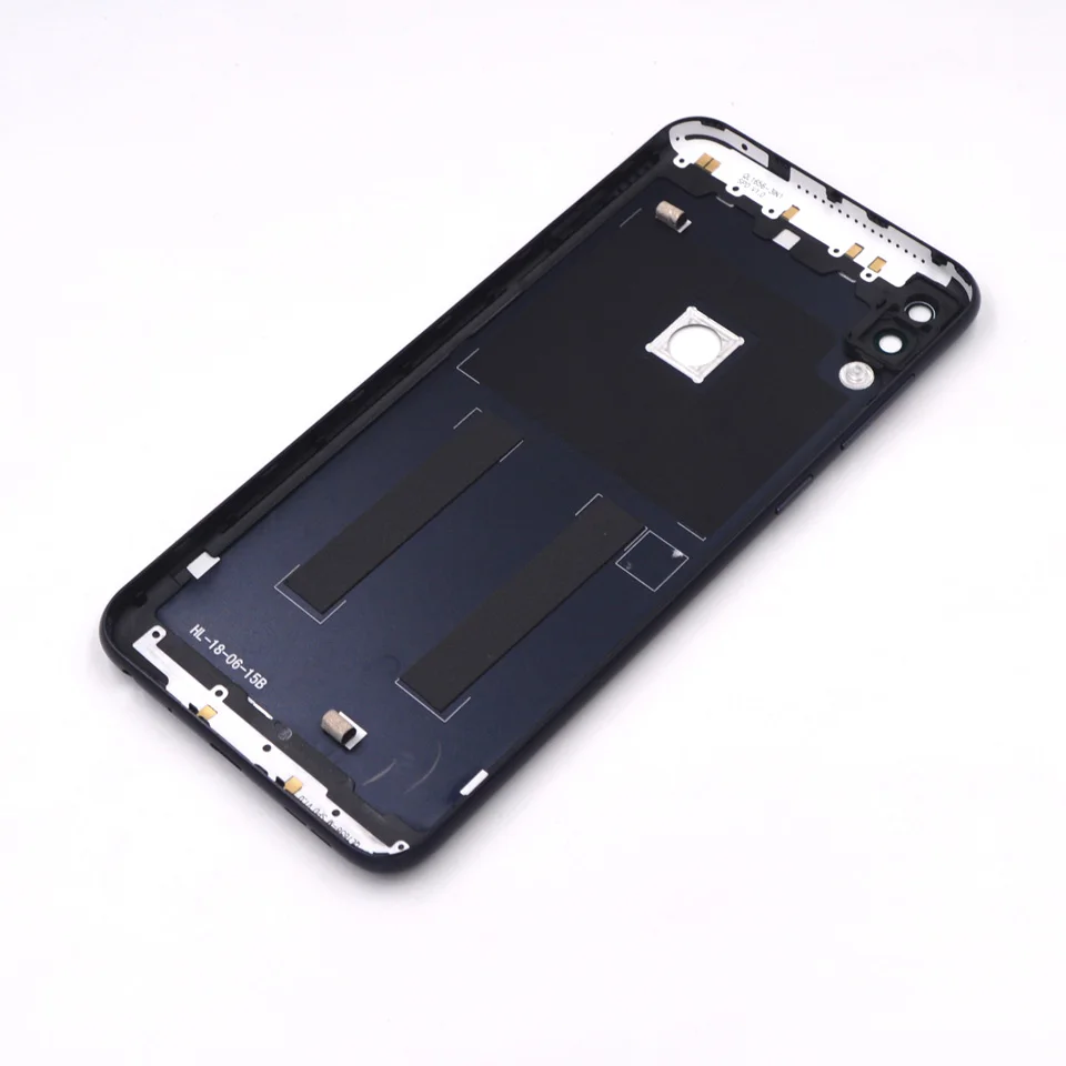 Для Asus Zenfone Max Pro(M1) ZB602KL задний корпус задняя крышка батарейный отсек+ Боковая кнопка громкости+ объектив камеры - Цвет: Back cover Black