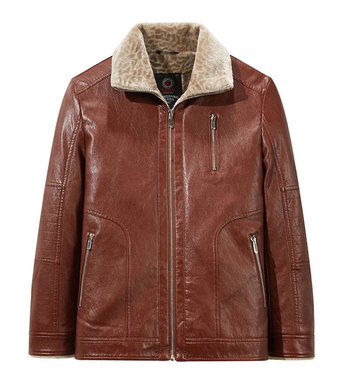 Зимняя новая мужская Толстая теплая кожаная куртка модная повседневная кожаная короткая байкерская куртка мужская брендовая одежда