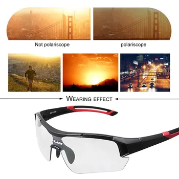 

All-weather Photochromic Cycling Sunglasses Sand-proof Polarized Ciclismo Bicycle Goggles Women Men Riding Bike Glasses 3 colors