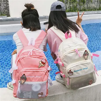 

Fashion School Bags for Teenage Girls Oxford High School Backpack Women Bookbags Teen Multi-layer Big Capacity Schoolbag Quality