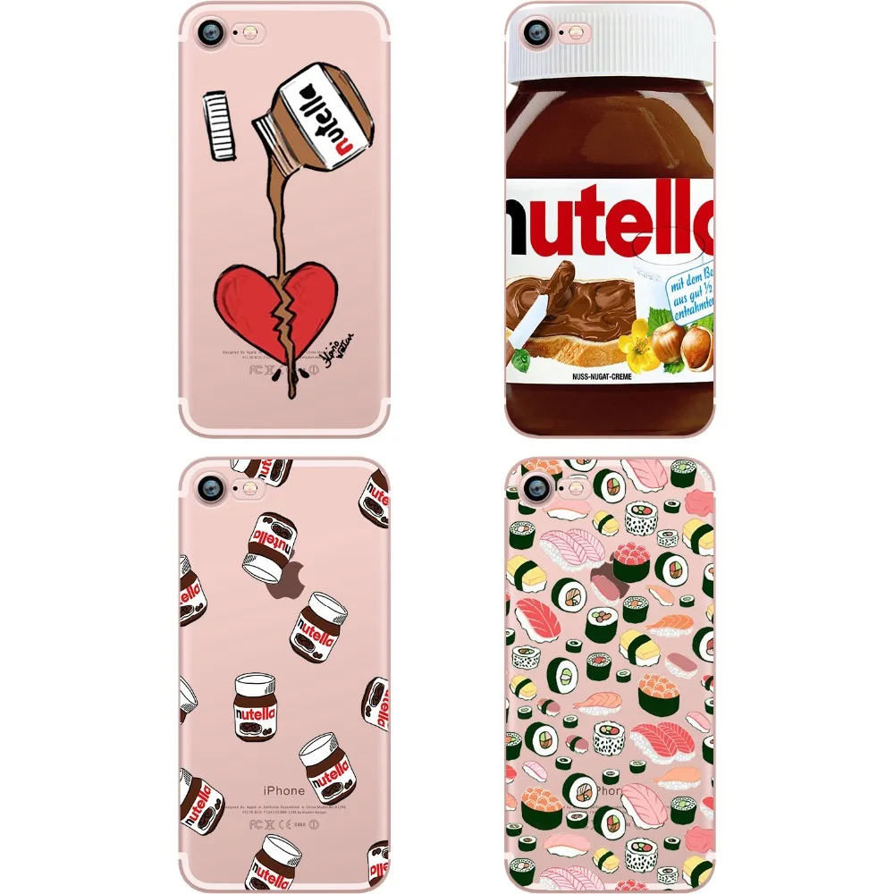 Ciciber чехол для телефона симпатичный Tumblr Nutella дизайн суши прозрачный мягкий