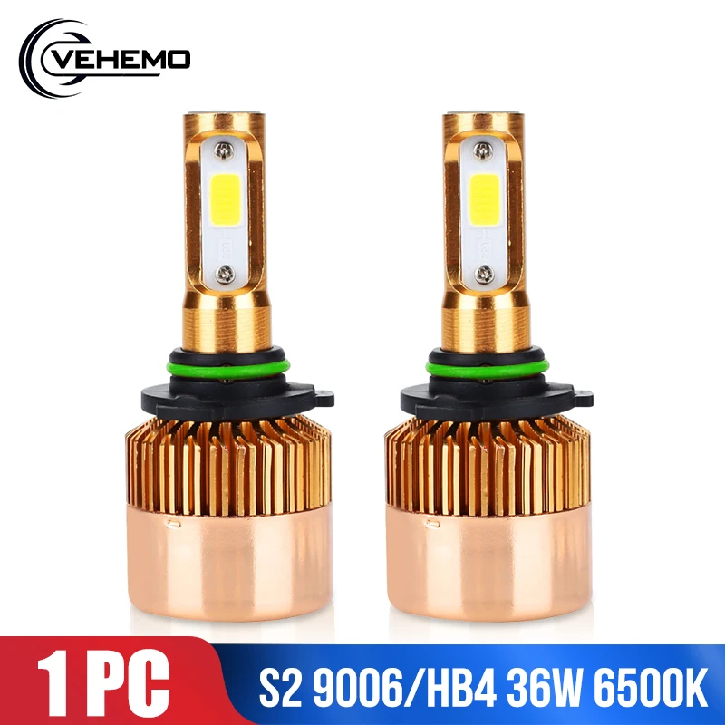 Vehemo S2 9006/HB4 8000LM LED Fog Light LED Headlight Bulbs Gold Auto Lighting Assembly Car Led Headlight Car Accessories