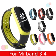 Pour mi bande 3 4 Bracelet sport Silicone montre bracelet mi band3 Bracelet accessoires bracelet intelligent pour Xiao mi mi bande 3 4 Bracelet(China)