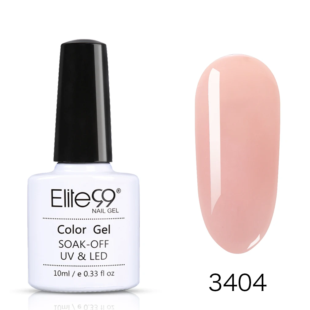 Elite99 10 мл телесного цвета желе УФ-гель для ногтей полупрозрачный Гель-лак Полупостоянный лак для ногтей базовое верхнее покрытие Gellak - Цвет: 3404