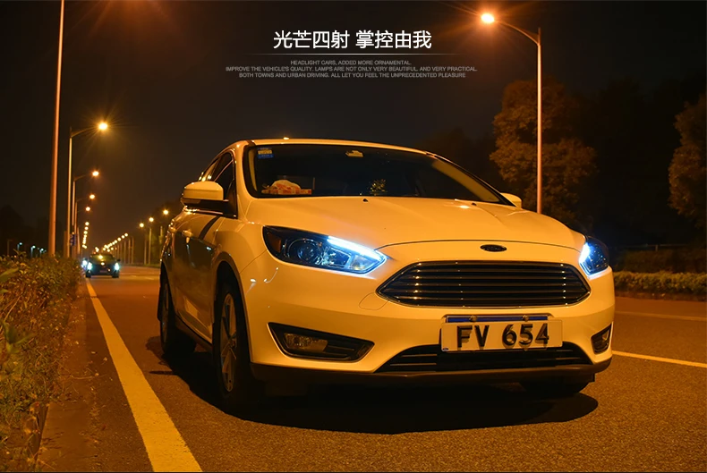 Автомобильный Стайлинг светодиодный фары для ford focus 2009-2013 Автомобильный светодиодный фонарь с двумя ксеноновыми линзами автомобильные аксессуары дневные ходовые огни Fo