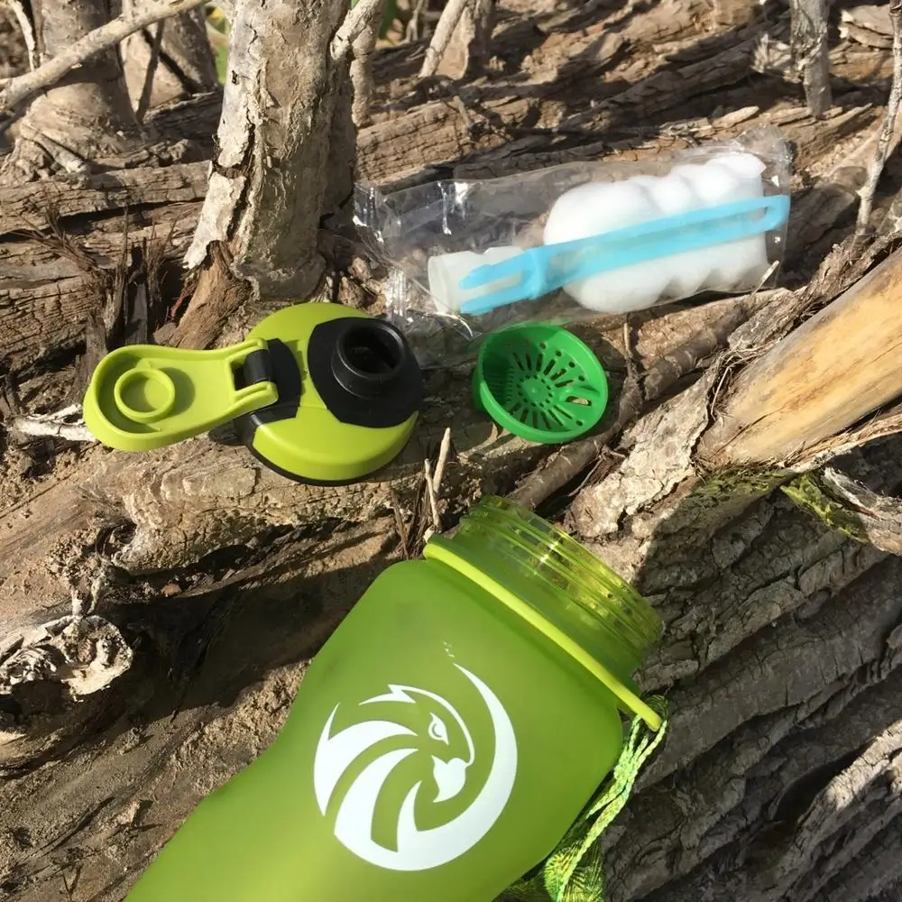 Portable Sport Water Bottle 600/800/1000ml BPA Free Outdoor Travel Carrying Tritan Plastic Drink Bottle With Filter