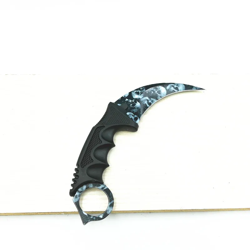 SkullB HS инструменты CS GO контр страйк Коготь Karambit нож шейный нож с оболочкой тигровый зуб настоящая игра нож Походный нож - Цвет: SkullB