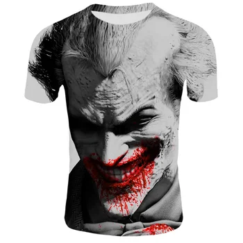 

Summer Men Tee Newest Clown 3D Print Cool Funny T-Shirt Fashion Men Short Sleeve Tops T Shirt Men Leisure Breathable Horror Tee