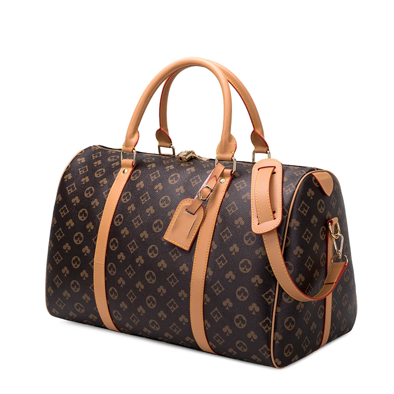 Bolso de viaje impermeable para hombre y mujer, bandolera de cuero, grande, para negocios