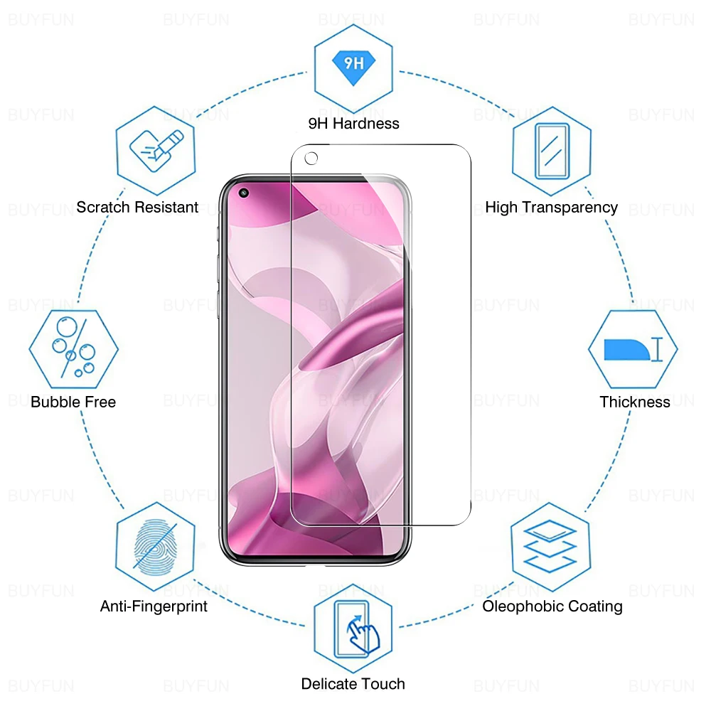 mobile protector 6 Trong 1 Mi 11 Lite NE-5G Tấm Bảo Vệ Màn Hình Kính Cường Lực Cho Xiaomi 11 Lite 5G NE Ống Kính Máy Ảnh bảo Vệ Trên Mi11 Tôi Màng Bảo Vệ best screen guard for mobile