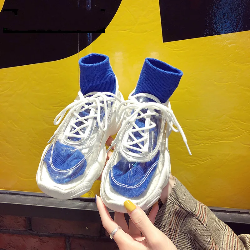 Прозрачная Вулканизированная обувь с круглым носком; резиновые кроссовки; женская обувь; Уличная Повседневная Женская обувь; весенняя обувь; женские NY-47 на платформе