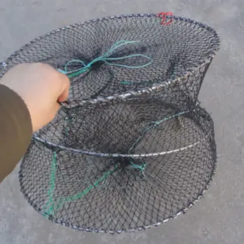 

2020 3 holes Reinforced Automatic Catch Fishing Net Shrimp Cage Nylon Foldable Crab Fish Trap Cast Net Folding Fishing Tools