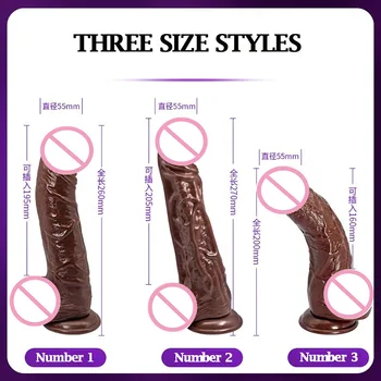 27cm Long Huge Dildo Vibrator Sextoys Adults Penis For Women Realistic Dildo Brown Thick Dick Artificial Penis G Spot Vibration 3