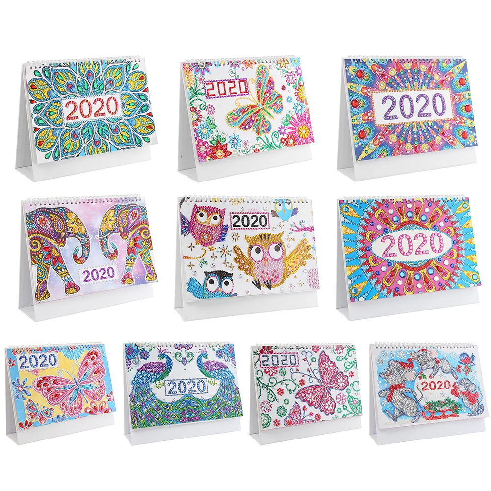 DIY Mandala Special Shape Diamond Painting 2020 New Year Mini Desk Calendar Gift
