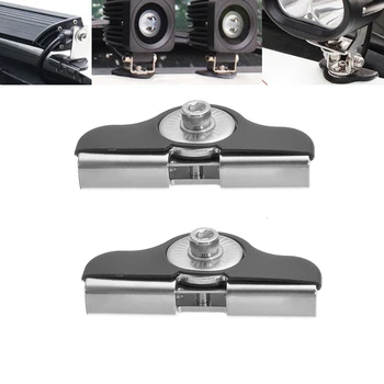

Pair Car Universal Stainless Steel LED HID Bar Light Mounting Bracket Hood Engine Free Punching LED Work Light Strip Bracket