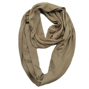 

Travel Gift Lightweight Loop Shawl Solid Double Layer Keep Warm Women Winter Convertible Scarf With Zipper Pocket Storage