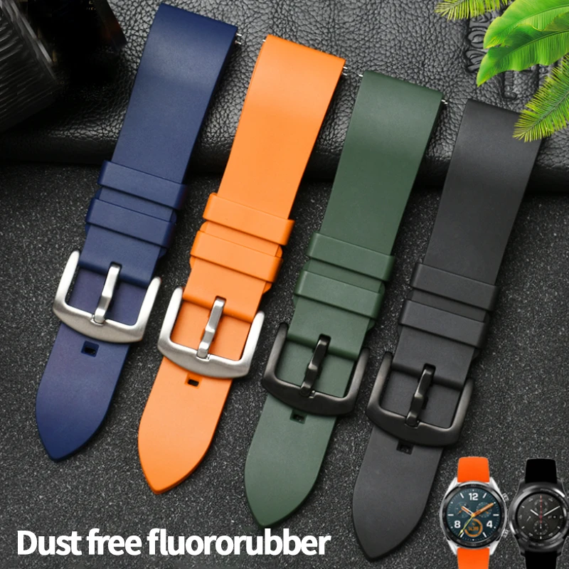 

Fluorine Rubber Watchbands Waterproof Silicone Watch Strap 20mm 22mm 24mm Replacement Bracelet Watch Accessories
