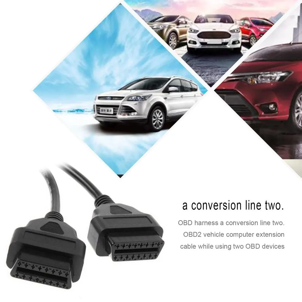 30 см 16Pin OBD2 соединительный кабель Мужской к двойной Женский Y кабель OBDII разветвитель удлинитель Кабель для диагностики автомобиля