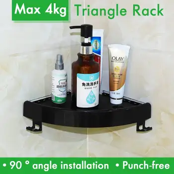 

Triangle Bathroom Shelf Organizer Snap Up Corner Shelf Caddy Bathroom Corner Shelf Shower Storage Wall Holder Shampoo Holder