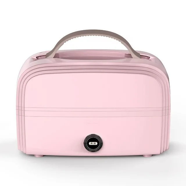 Fashional Electric Lunch Box Meals Heating Box Household Portable Multi Cooker Rice Cooker Warmer Food Steamer Heater Bento Box pink