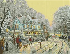 

NN YIXIAO Counted Cross Stitch Kit Cross stitch RS cotton with cross stitch Anchor Christmas Street
