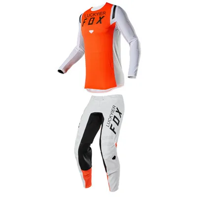 1 LUCKYIER FOX костюм для мотокросса Flexair gear набор Джерси Брюки комбинация MX ATV Dirt Bike внедорожные гонки защитная одежда - Цвет: 1
