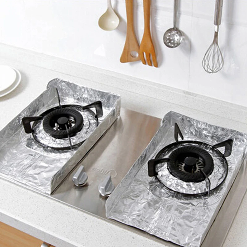 1 Pair Splatter Shield Screen Gas Stove Oil Splash Protector Burner Cover Cleaning Pad Frying Guard Kitchen Cooking Board Tools