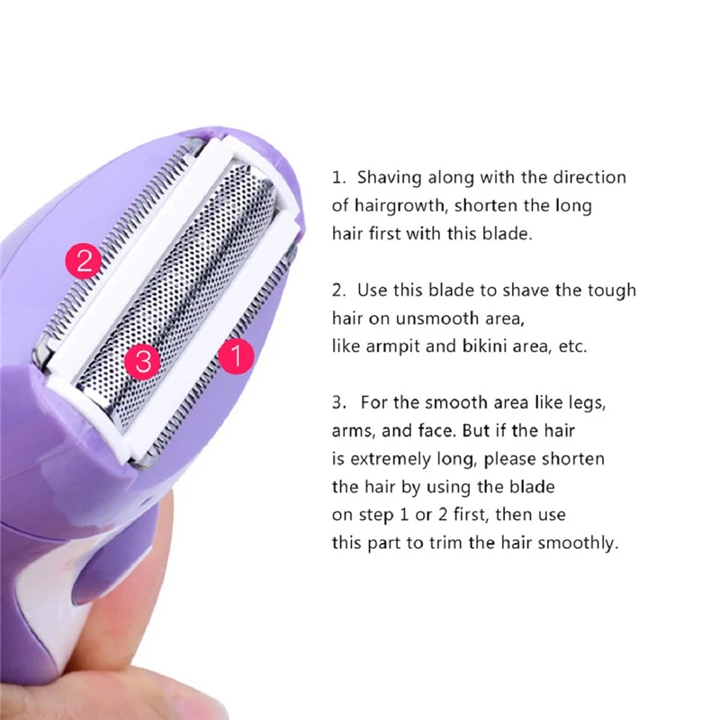 Waterproof Electric Lady Shaver Mini Female Epilator Hair Removal Razor Trimmer Facial Depilation M