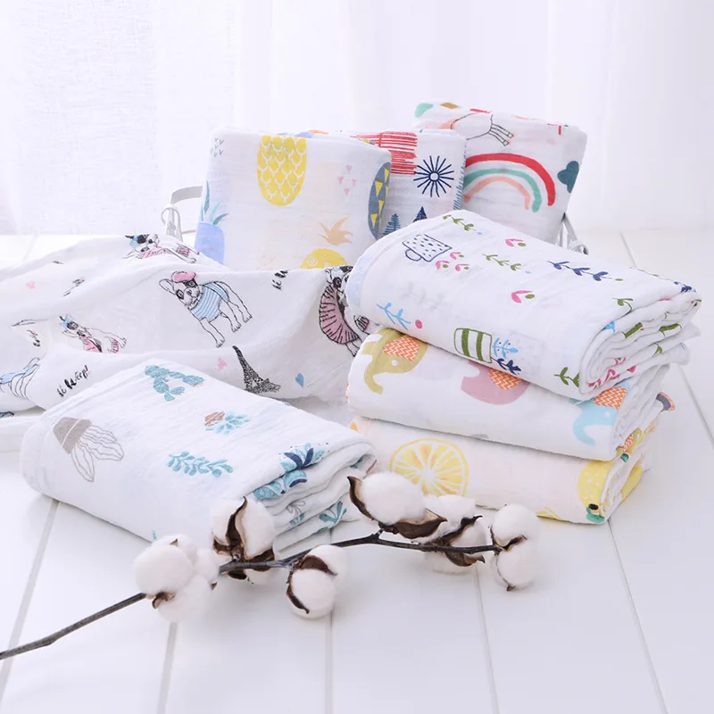 Pañales para recién nacidos, mantas de gasa para el baño para bebé y niña, saco de dormir para bebé, funda para cochecito, faja de muselina