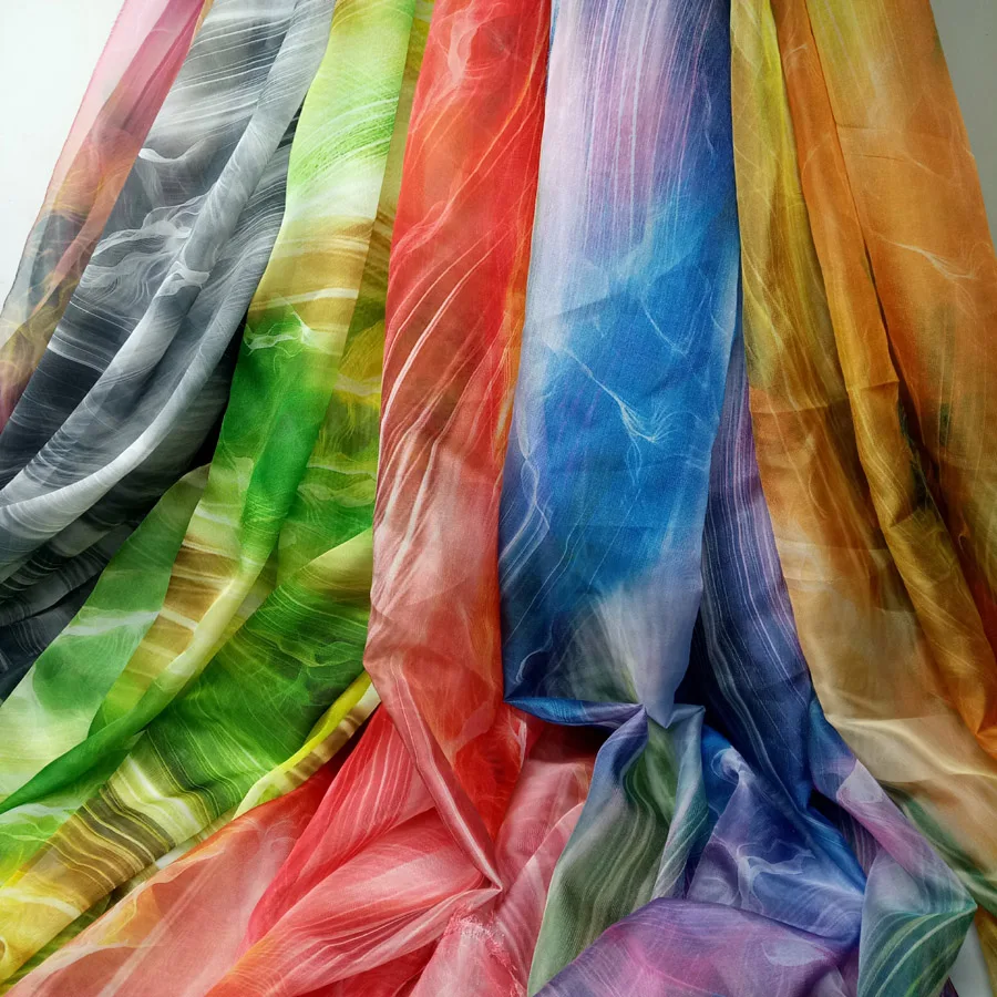 Сценическое платье ткань 30D шифон шелковистая струящаяся Омбре Мягкая дышащая DIY платье Блузка ткань