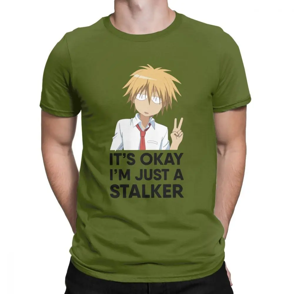ArmyGreen Midnite Star, мужские футболки, Stalker Maid Sama, новинка, хлопковые футболки с коротким рукавом, Gintama, футболка с круглым воротником, одежда размера плюс - Цвет: ArmyGreen