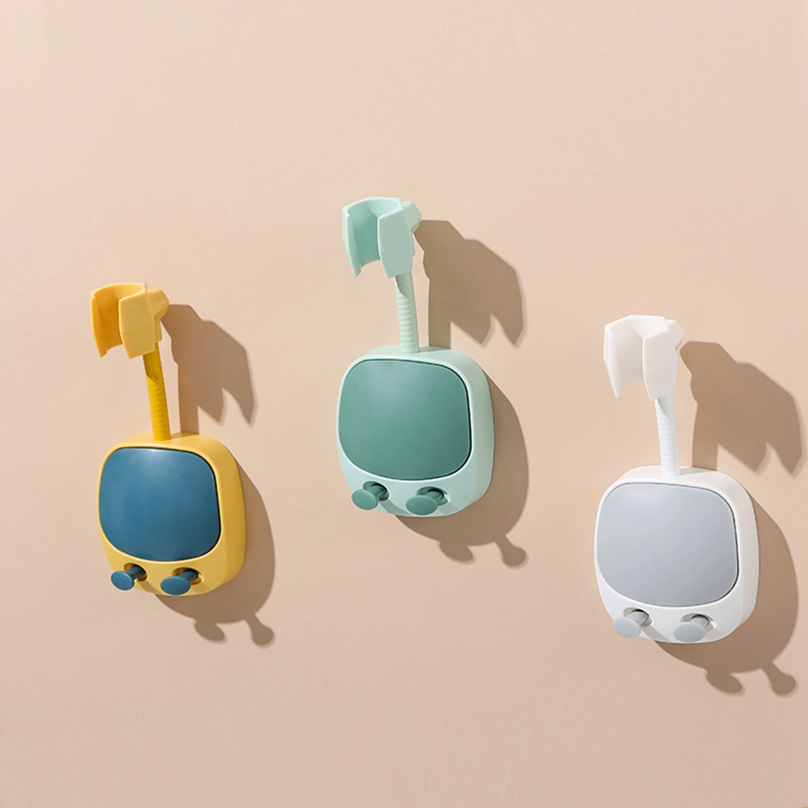 Adjustable Wall Mounted Adjusting Bracket 360° Shower Holder Head Punch Free Base Mount Brackets