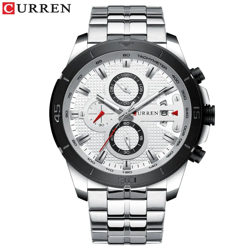 8025 часы для взрослых мужские часы высокого качества водонепроницаемые часы кварцевые часы мужские часы со стальным ремешком - Цвет: WT5076403