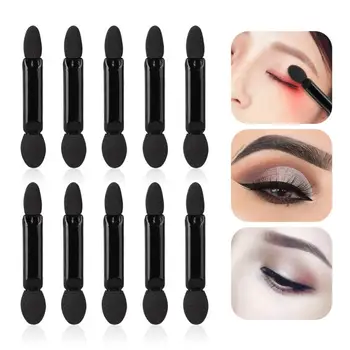 

10PCS/ Pack Disposable Eye Shadow Brush Easily Sticky Powder Eyeliner Sponge Stick Double Head Sponge Head Soft Eye Makeup Brush
