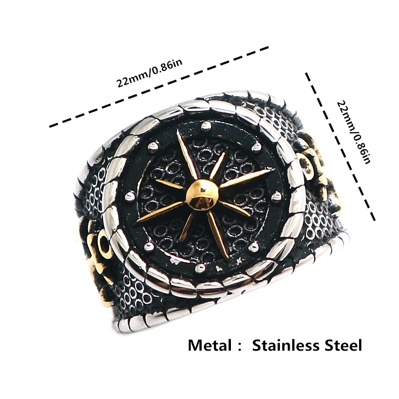 Size 7 To Siuze 15 Unisex 316l Stainless Steel Cool Anchor Rudder Ring ...