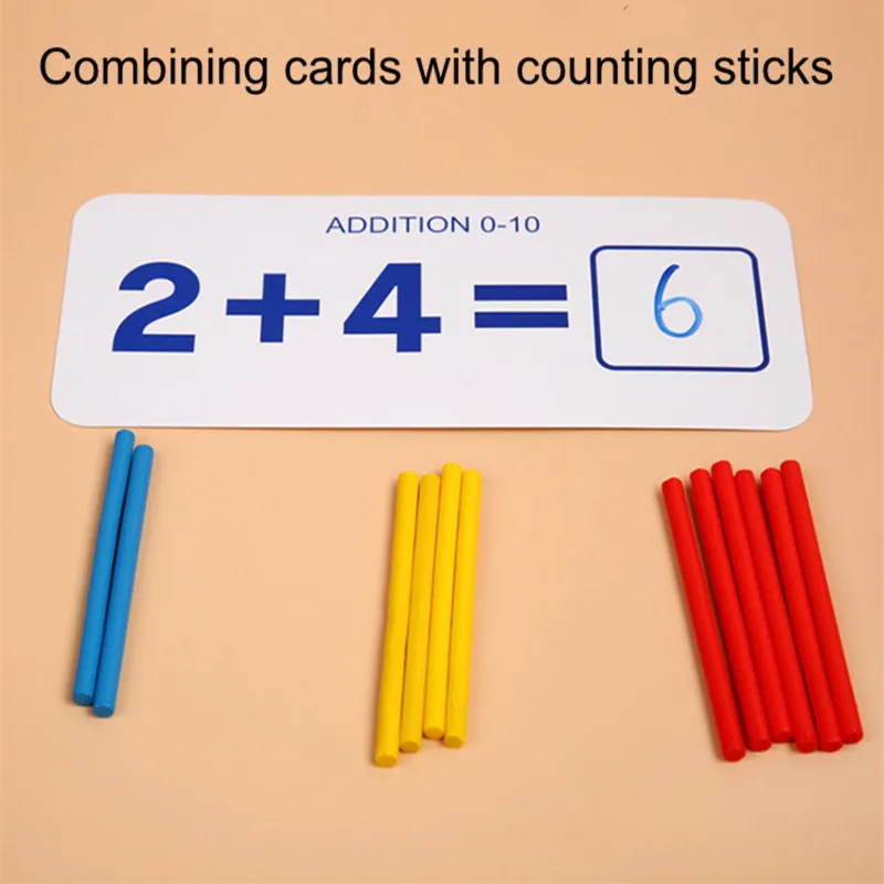 Math enlightenment teaching aids card counting stick number pairing addition and subtraction operation children toys 6