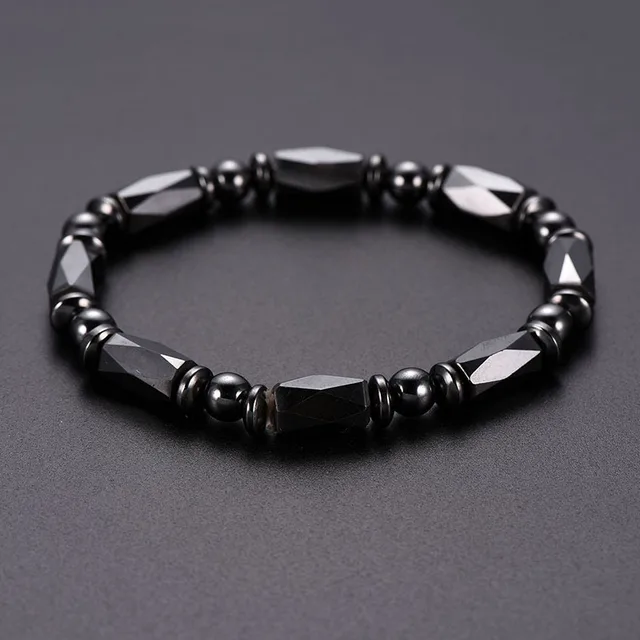 Fashion Energy Hematite Magnetic Bracelets Men Nature Silver color Hematite Charm Bracelets for Women High Polish Energy Jewelry 2