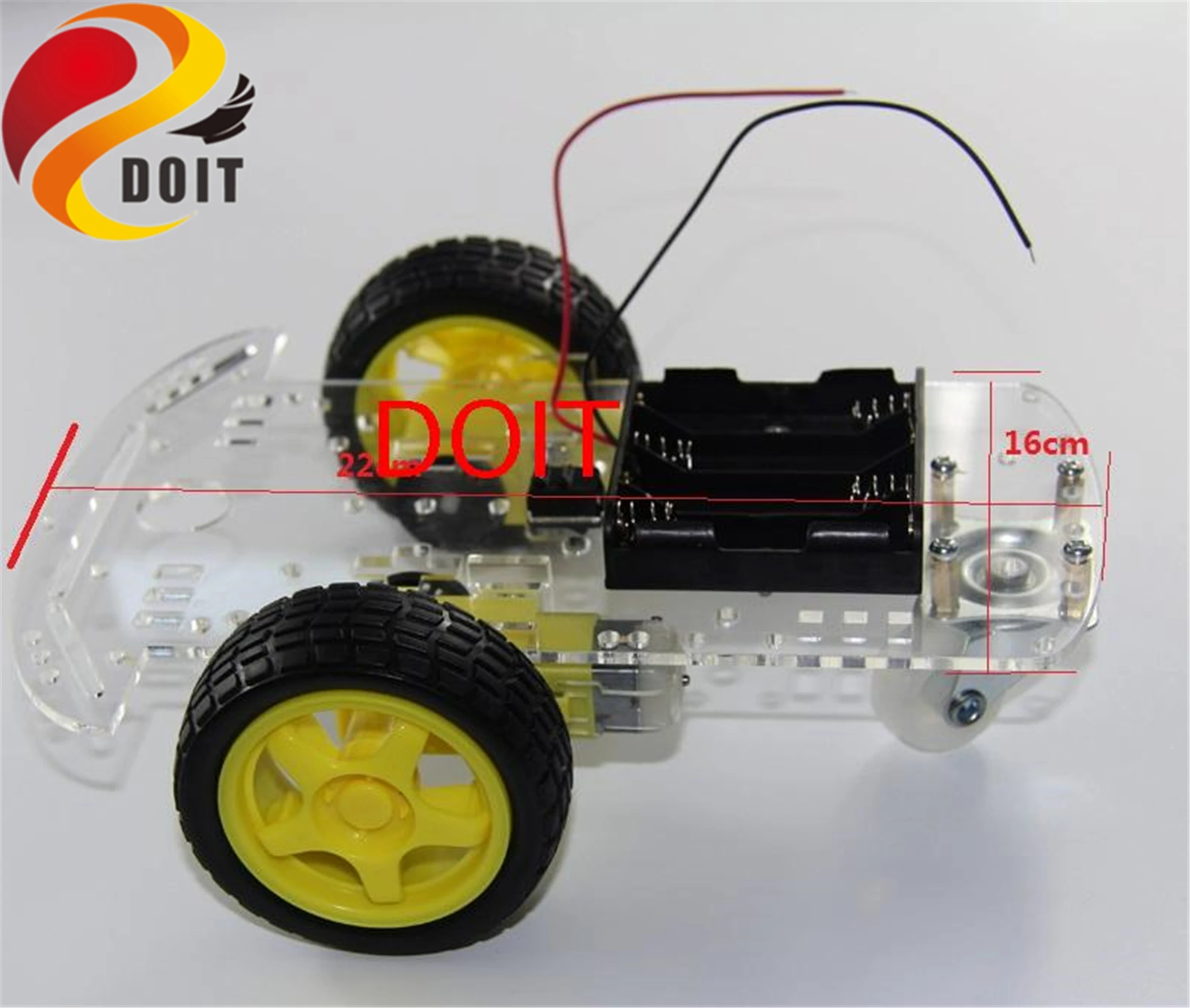 

SZDOIT 2WD Acrylic Intelligent Robot Car Chassis Tracking Obstacle Avoidance + 2 Pcs TT Motor RC Robot