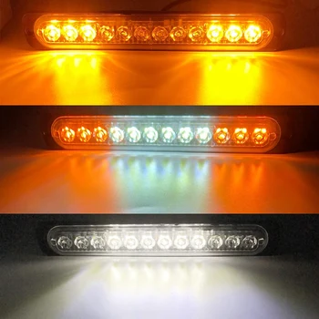

Emergency Strobe Lights Hazard Warning Lights 12 LED Yellow&White Surface Mount for Construction Vehicle Car Truck 12-24V Waterp
