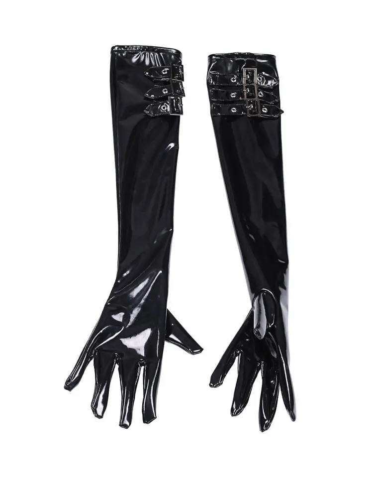 

Сексуальная Женская латексная искусственная кожа, блестящая половинчатая звезда, стиль джаз, косплей, костюмы, аксессуары