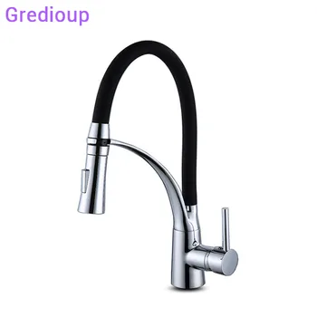 

Torneiras Black Pull Out Kitchen Faucet Single Handle Brass Kitchen Sink Taps Hot Cold Water Mixer Tap Sinks Deck Mount faucets