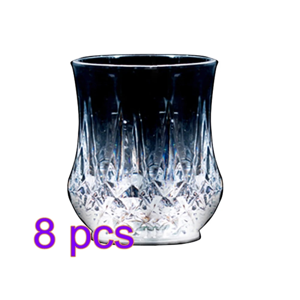8pcs СВЕТОДИОДНЫЙ АВТОМАТИЧЕСКИЙ мигающая чашка сенсор светящаяся кружка вино пиво Стекло Виски напиток Стакан Кружка для бара Вечерние - Цвет: 8pcs