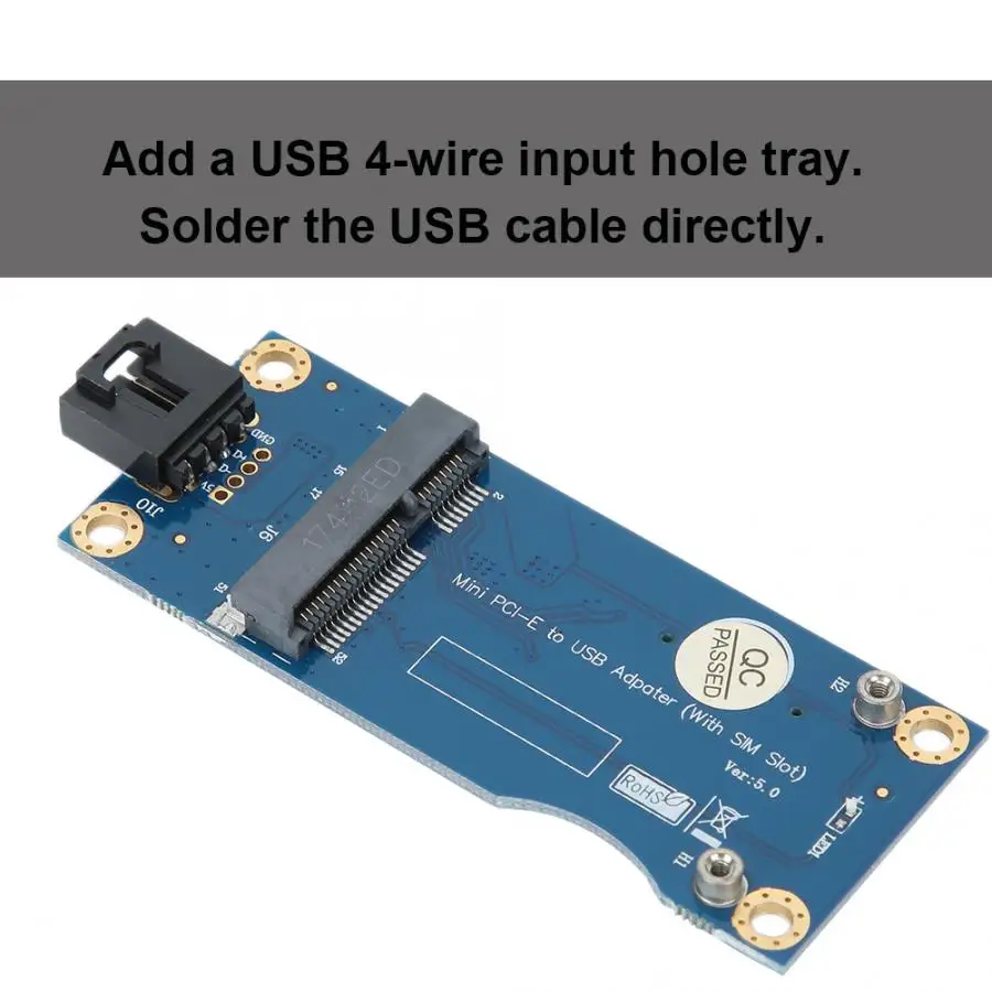 Мини PCI-E к USB2.0 светодиодный дисплей без драйвера макетная плата для 30x50-51mm 3g 4G модули